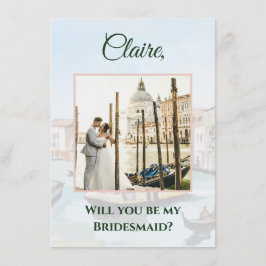ヴェネツィアの絵画Bridesmaid提案写真カード エンクロージャーカード