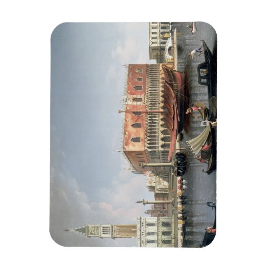 ヴェネツィアの聖マルクス広場の前のゴンドラ マグネット (縦)