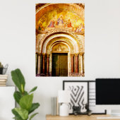 ヴェネツィアの聖マルコ大聖堂の入り口 ポスター (ホームオフィス)