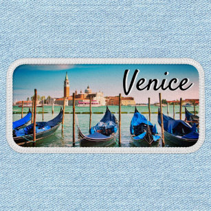 ヴェネツィアの象徴的な青いゴンドラ大運河 ワッペン