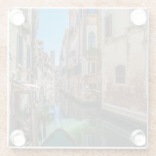 ヴェネツィアの運河と狭い通り ガラスコースター (裏面)