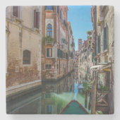 ヴェネツィアの運河と狭い通り ストーンコースター (正面)