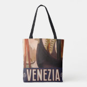 ヴェネツィアの運河を示すヴィンテージ旅行のポスター トートバッグ (裏面)