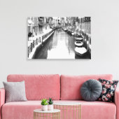 ヴェネツィアの都市の運河イタリアンに沿ったボート キャンバスプリント (インサイチュ (リビング))