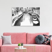 ヴェネツィアの都市の運河イタリアンに沿ったボート キャンバスプリント (インサイチュ (リビング))