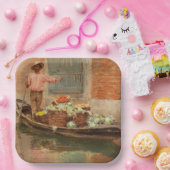 ヴェネツィアの野菜売り(by Vincenzo Caprile) ペーパープレート (パーティー)