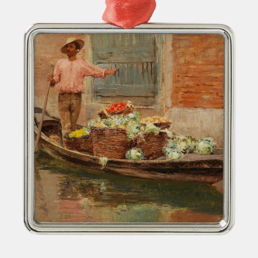 ヴェネツィアの野菜売り(by Vincenzo Caprile) メタルオーナメント (正面)
