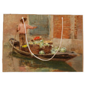 ヴェネツィアの野菜売り(by Vincenzo Caprile) ラージペーパーバッグ (裏面)