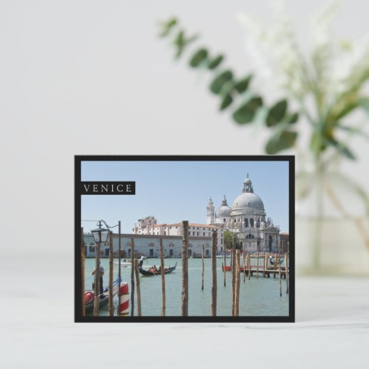 ヴェネツィアの風景の黒いエッジ葉書の休暇 ポストカード (スタンド正面)
