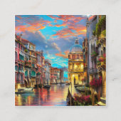 ヴェネツィアは都市で、その複雑な運河で有名 スクエア名刺 (正面)