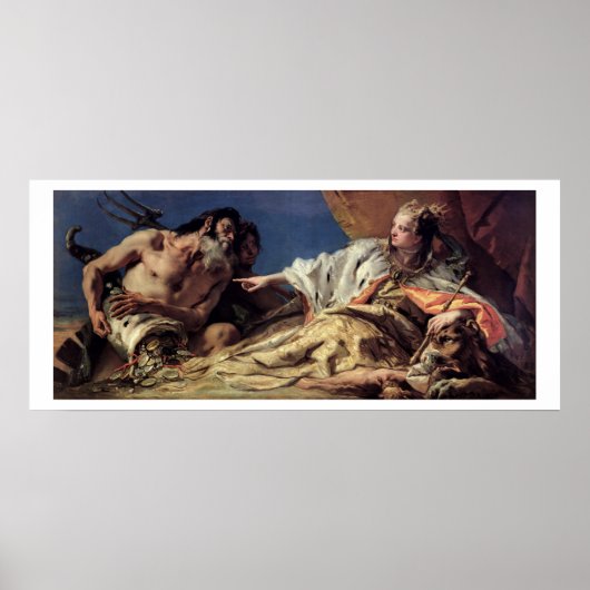 ヴェネツィアへの贈り物を提供する海王星(天井フレスコ) ポスター (正面)