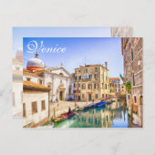 ヴェネツィアイタリアのゴンドラのシティビュ芸術的ー ポストカード (正面/裏面)