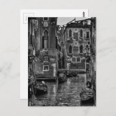 ヴェネツィアイタリアのゴンドラボート運河 ポストカード (正面/裏面)