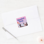 ヴェネツィアイタリアのゴンドラ休暇プリント。 スクエアシール (封筒)