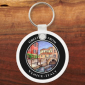 ヴェネツィアイタリアのペンとウォッシュウォーター絵画の色 キーホルダー (正面)