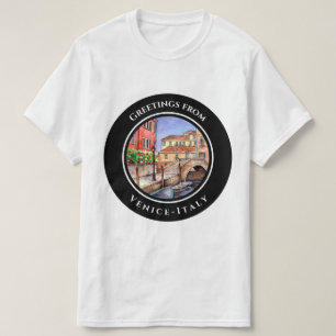 ヴェネツィアイタリアのペンとウォッシュウォーター絵画の色 Tシャツ