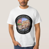 ヴェネツィアイタリアのペンとウォッシュウォーター絵画の色 Tシャツ (正面)