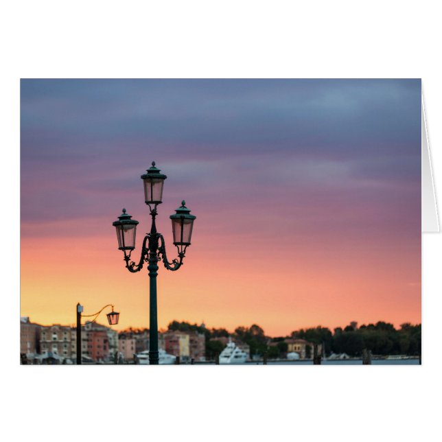 ヴェネツィアイタリアのランプ挨拶カード (正面横)