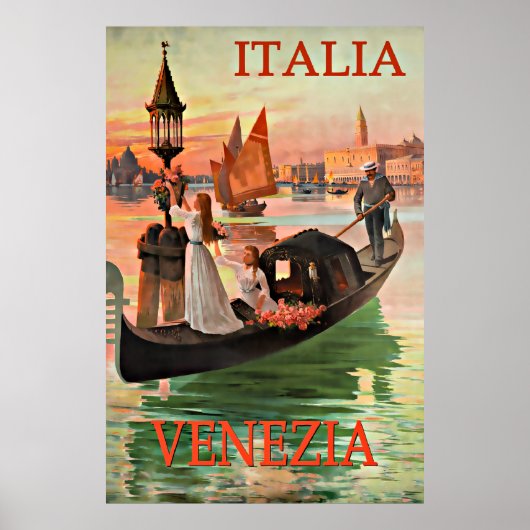 ヴェネツィアイタリアのヴィンテージ旅行ポスター ポスター (正面)