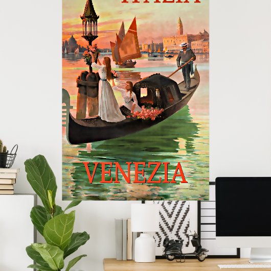 ヴェネツィアイタリアのヴィンテージ旅行ポスター ポスター (ホームオフィス)