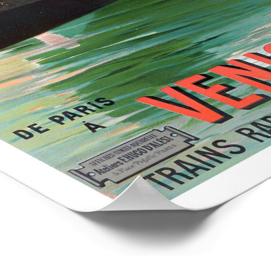 ヴェネツィアイタリアのヴィンテージ旅行 ポスター (角)