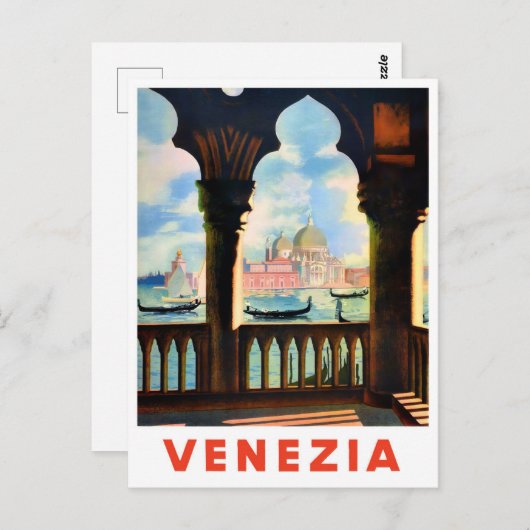 ヴェネツィアイタリアのヴィンテージ旅行 ポストカード (正面/裏面)