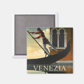 ヴェネツィアイタリアのヴィンテージ旅行 マグネット (正面/裏面)