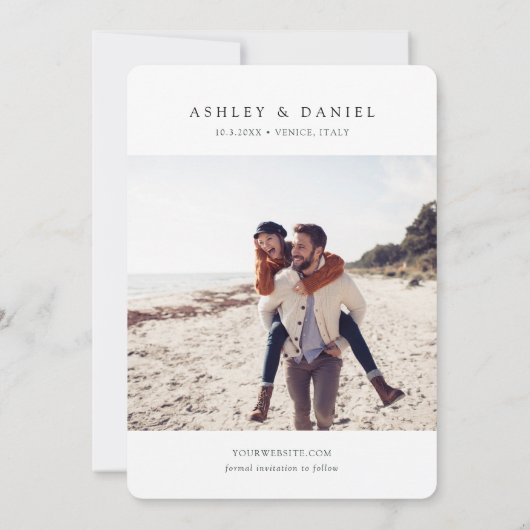 ヴェネツィアイタリアの結婚式の日付を保存 招待状 (裏面)