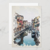 ヴェネツィアイタリアウォーターカラーアート (正面/裏面)