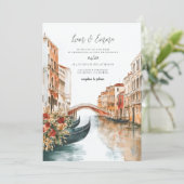 ヴェネツィアイタリアウォーター結婚カラー 招待状 (スタンド正面)