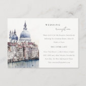 ヴェネツィアイタリアカナルズウォーターカラーウェディングレセプション エンクロージャーカード (正面)
