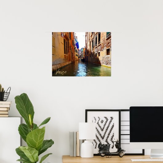 ヴェネツィアイタリアカナルリニかわいらしングリトルブリッジ ポスター (ホームオフィス)