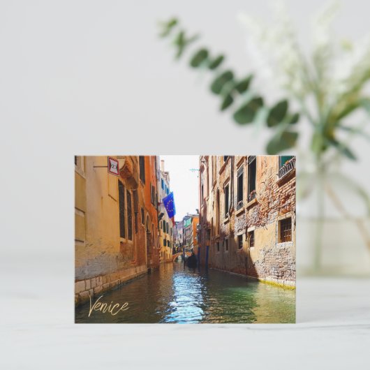 ヴェネツィアイタリアカナルリニかわいらしングリトルブリッジ ポストカード (スタンド正面)