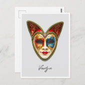 ヴェネツィアイタリアカーニバルガトマスカレードマスク ポストカード (正面/裏面)