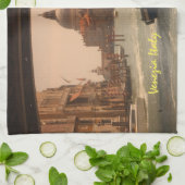 ヴェネツィアイタリアグランドカナルヴィンテージ キッチンタオル (折り畳み)