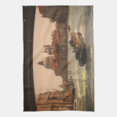 ヴェネツィアイタリアグランドカナルヴィンテージ キッチンタオル (縦)