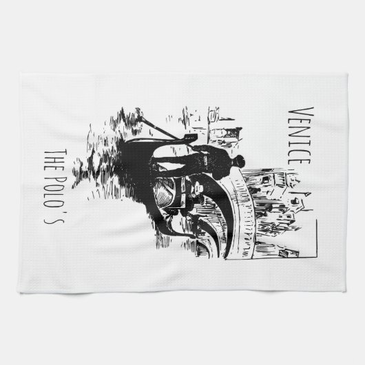 ヴェネツィアイタリアゴンドラカスタムキッチンタオル キッチンタオル (横)