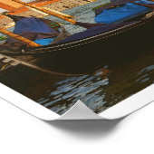 ヴェネツィアイタリアゴンドラレトロヴィンテージトラベル ポスター (角)