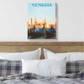 ヴェネツィアイタリアゴンドラレトロヴィンテージ旅行ポスター キャンバスプリント (インサイチュ (寝室))