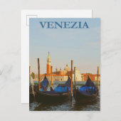 ヴェネツィアイタリアゴンドラレトロヴィンテージ旅行ポスター ポストカード (正面/裏面)