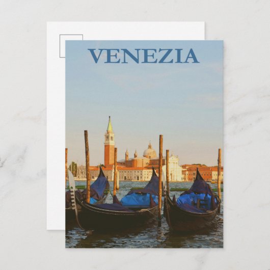 ヴェネツィアイタリアゴンドラレトロヴィンテージ旅行ポスター ポストカード (正面/裏面)