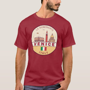 ヴェネツィアイタリアシティスカイラインエンブレム Tシャツ