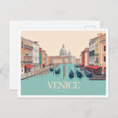 ヴェネツィアイタリアパステルトラベルデザイン ポストカード (正面/裏面)