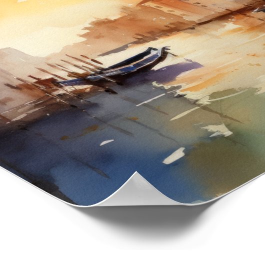 ヴェネツィアイタリアランドスケープアートプリントポスター ポスター (角)