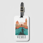 ヴェネツィアイタリアレトロヴィンテージトラベルゴンドラ ラゲッジタグ (正面縦)