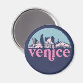 ヴェネツィアイタリアヴィンテージシティスカイラインシティスケープアート マグネット (正面/裏面)