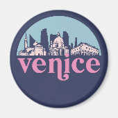 ヴェネツィアイタリアヴィンテージシティスカイラインシティスケープアート マグネット (正面)