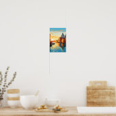 ヴェネツィアイタリアヴィンテージトラベルアートイラストレーション ポスター (キッチン)