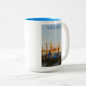 ヴェネツィアイタリアヴィンテージ旅行ポスター ツートーンマグカップ (正面右)