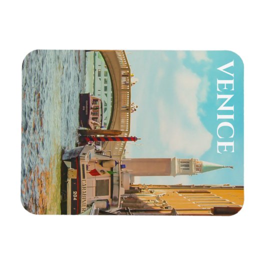 ヴェネツィアイタリアヴィンテージ旅行ポスター マグネット (横)